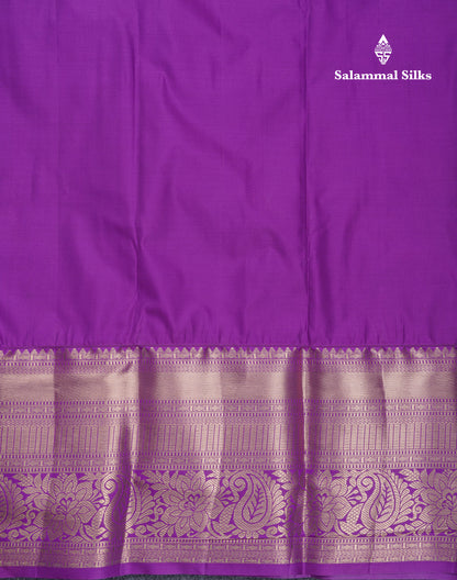 Green Semi Silk Saree With Contrast Violet Traditional Evening Morning Border