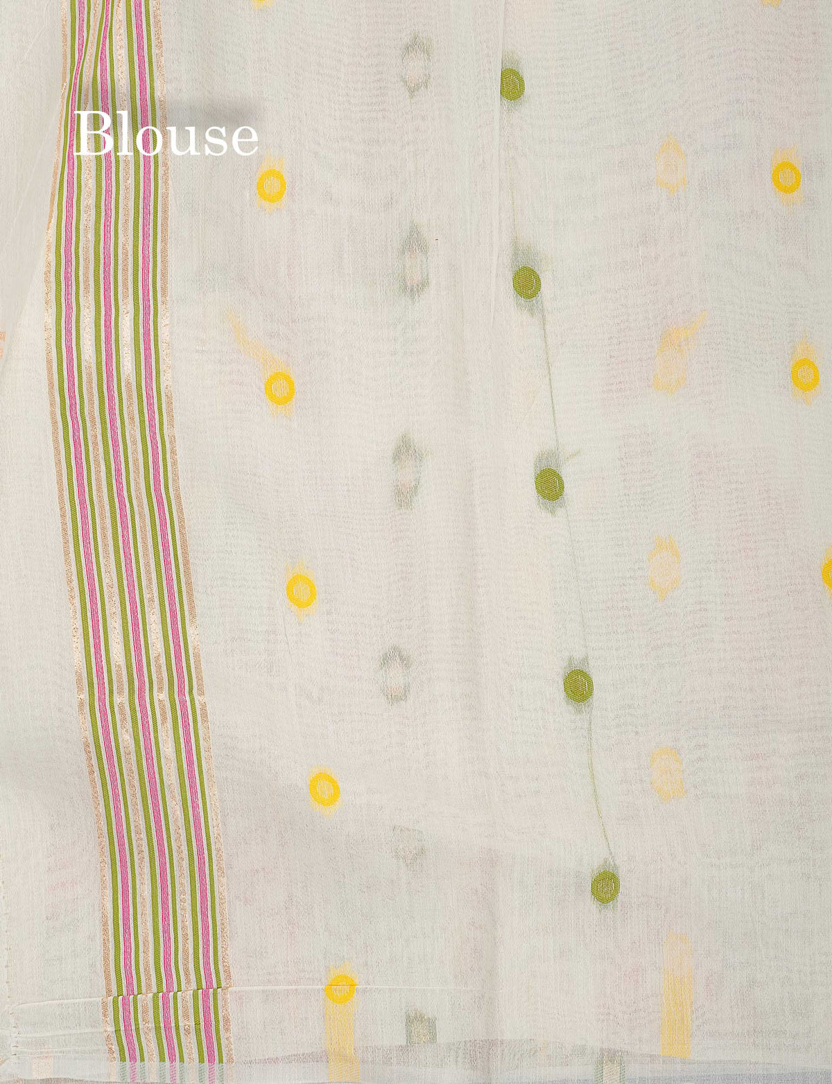 Cotton Mix Saree - Cream Colour Body Meenakari Work With Fancy Border