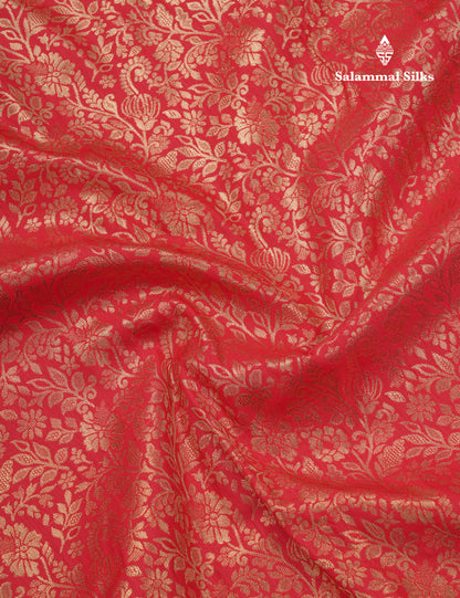 Chilly Red Beautiful Semi Silk Saree With Contrast Peacock Green Traditional Evening Morning Border