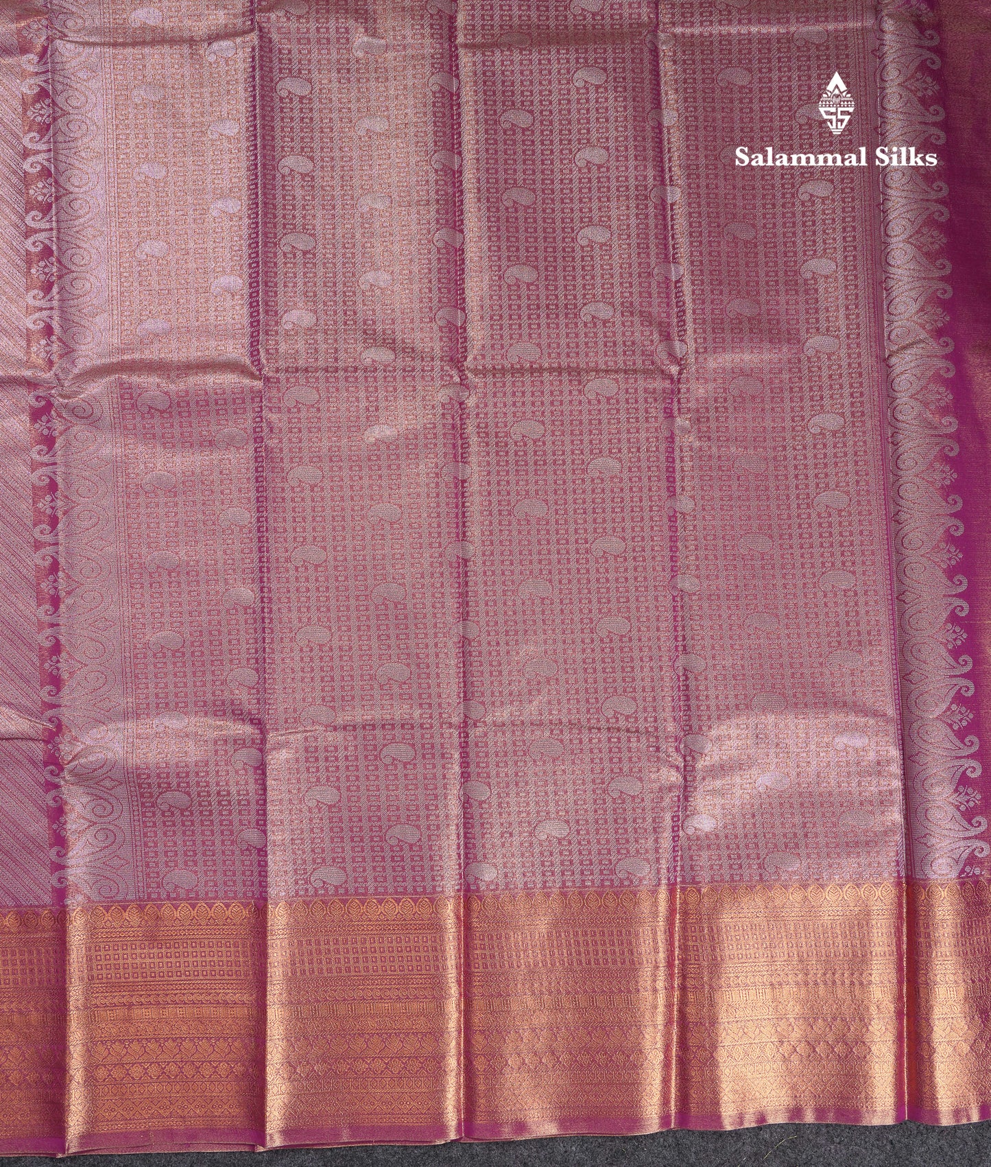Beautiful Lavender Tissue Semi Silk Saree With Traditional Evening Morning