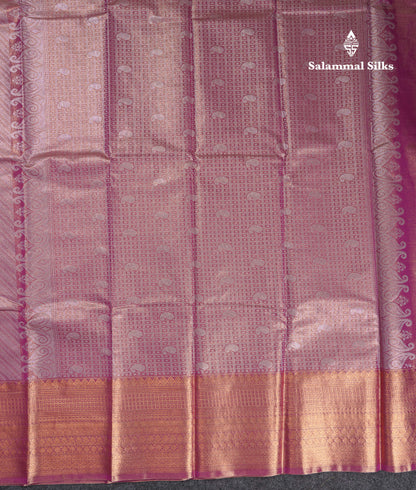 Beautiful Lavender Tissue Semi Silk Saree With Traditional Evening Morning