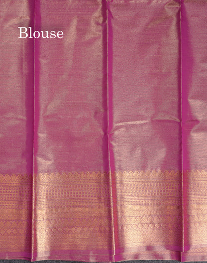 Beautiful Lavender Tissue Semi Silk Saree With Traditional Evening Morning