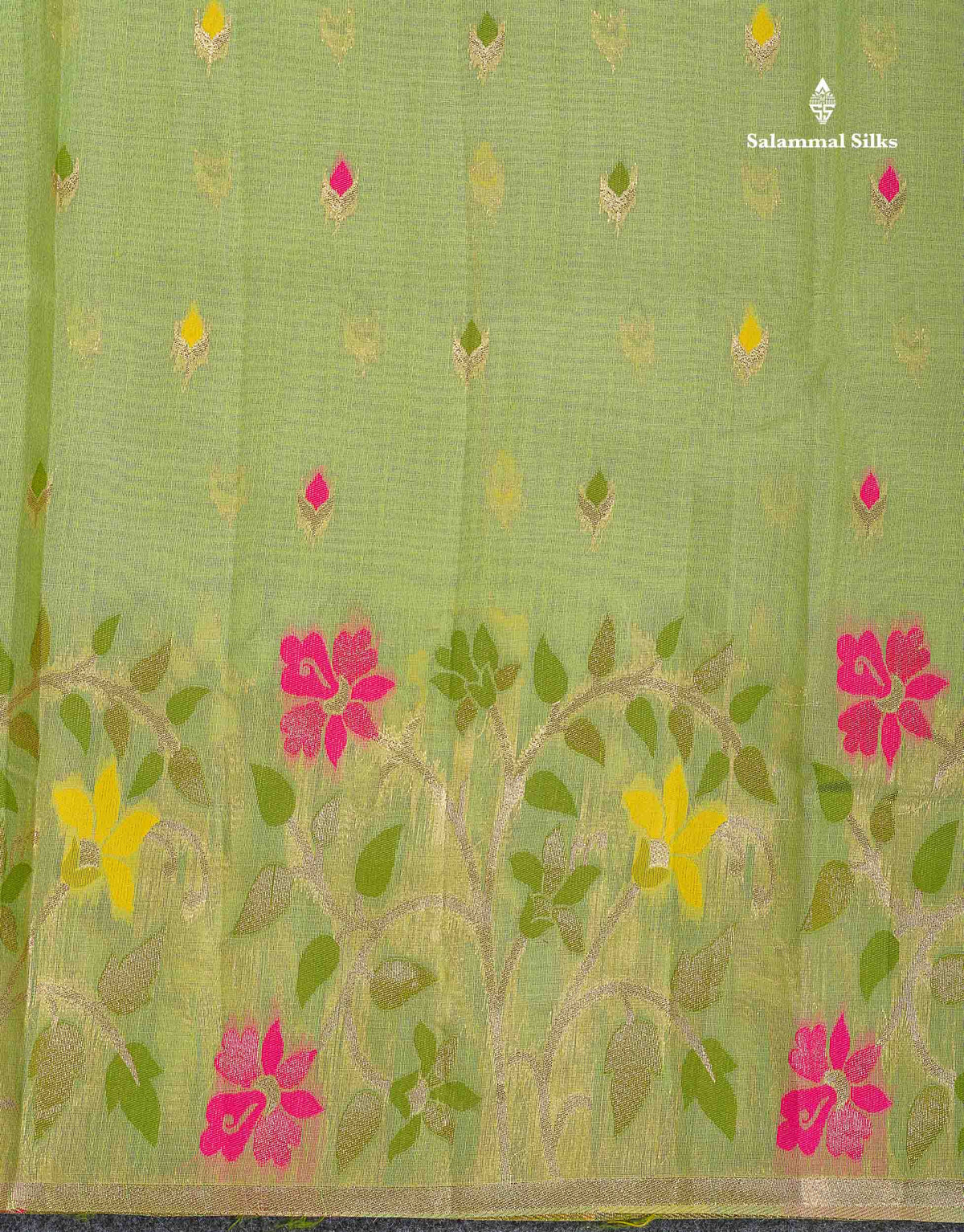Cotton Mix Saree - Cream Colour Body Meenakari Work With Fancy Border