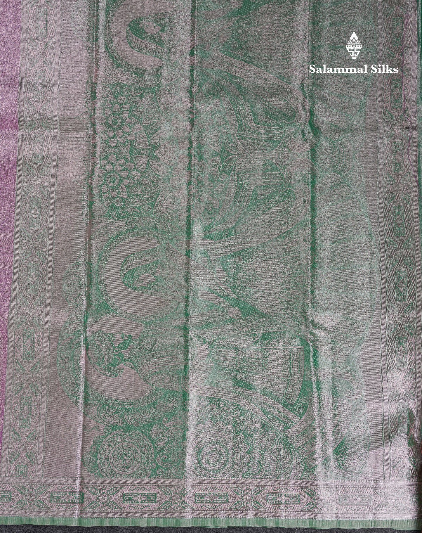 Beautiful Lavender Tissue Semi Silk Saree With Contrast Light Green Blouse