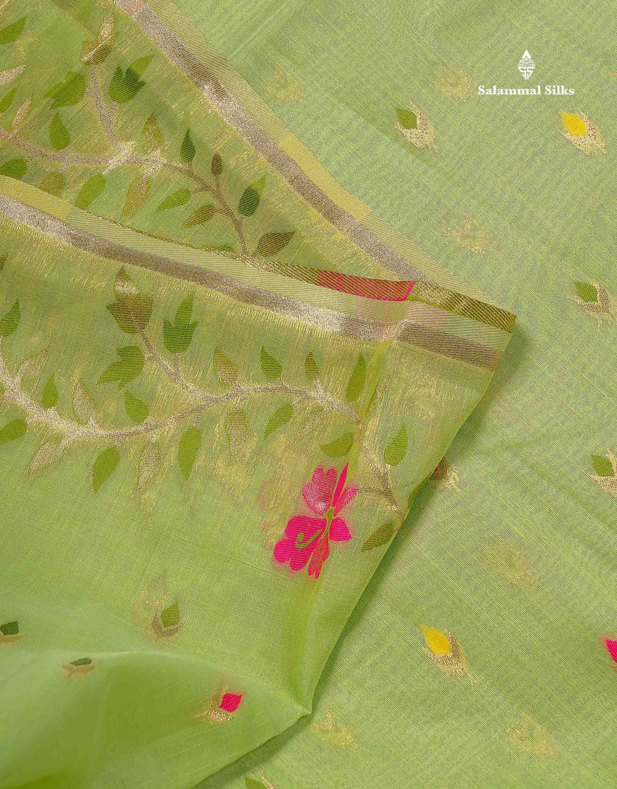 Cotton Mix Saree - Cream Colour Body Meenakari Work With Fancy Border