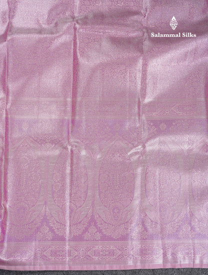 Beautiful Lavender Tissue Semi Silk Saree With Contrast Light Green Blouse