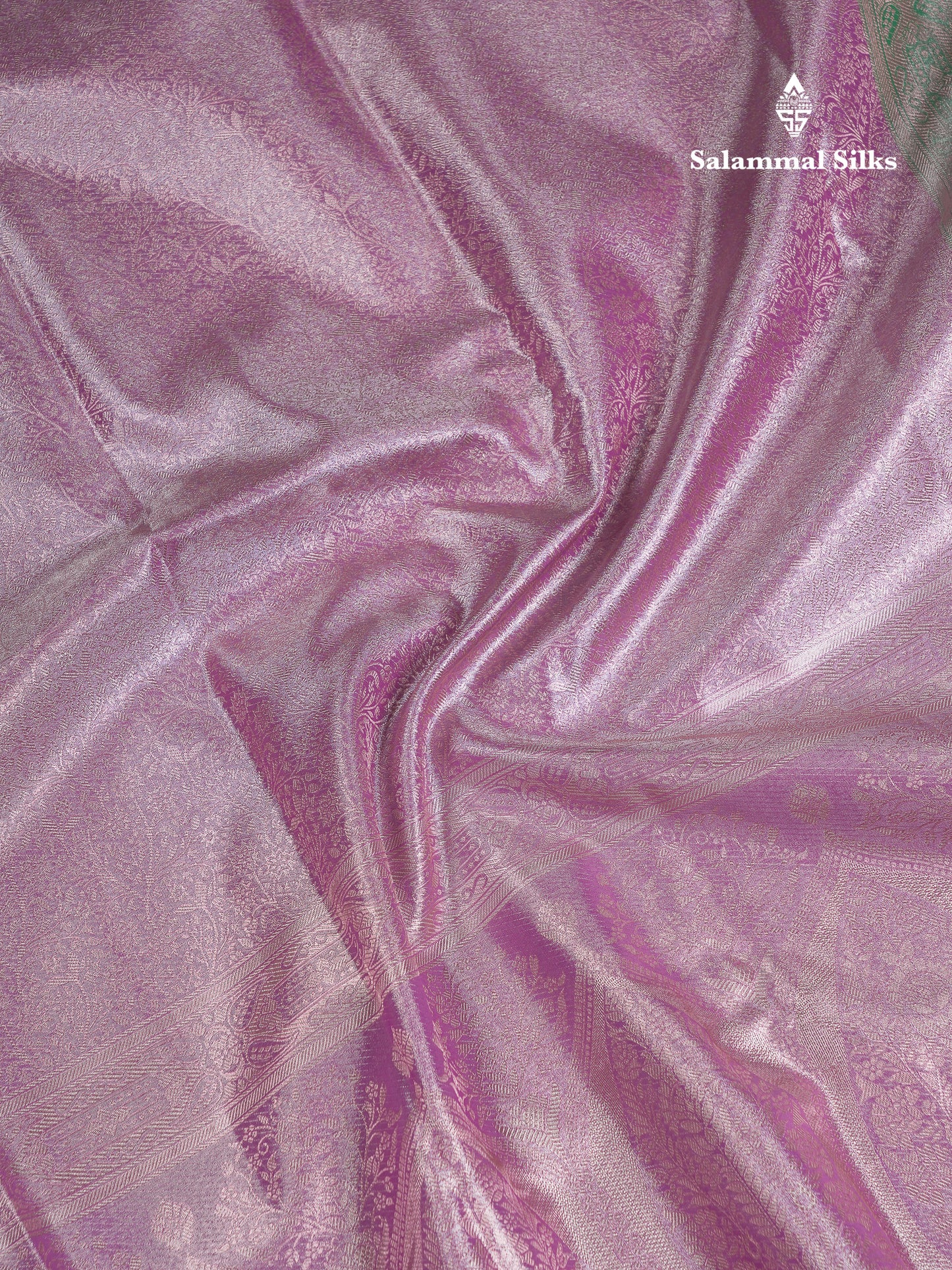 Beautiful Lavender Tissue Semi Silk Saree With Contrast Light Green Blouse