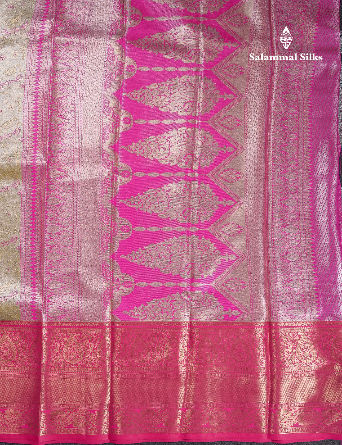 Beautiful Light Olive Green Tissue Semi Silk Saree With Contrast Pink Traditional Evening Morning Border