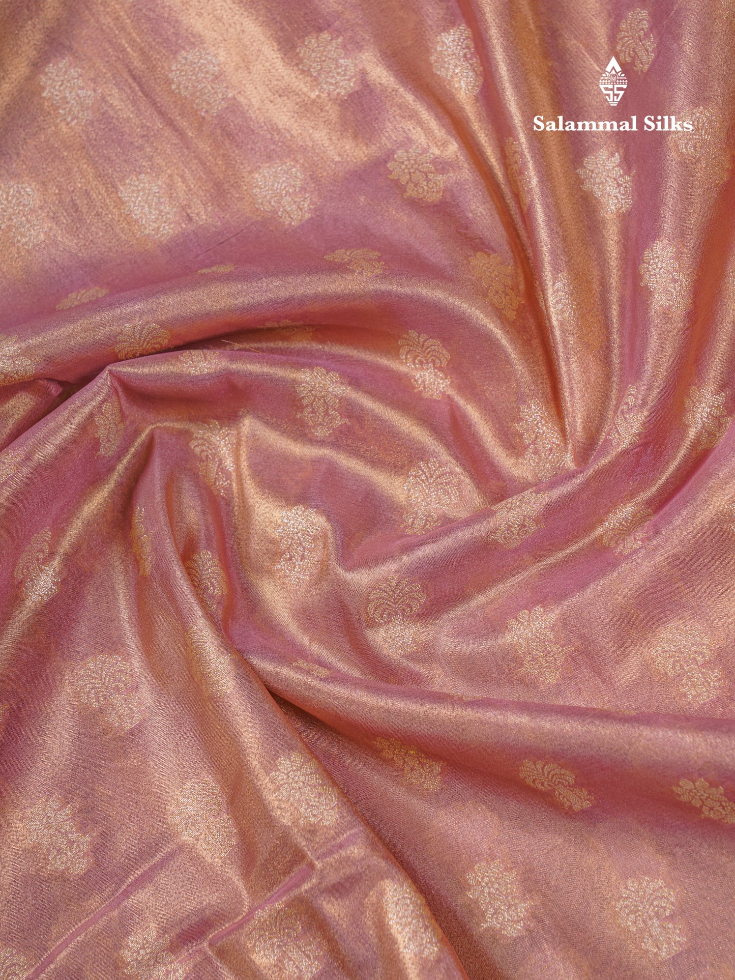 Beautiful Cream Pink Tissue Silk Mix Fancy Saree With Violet Border