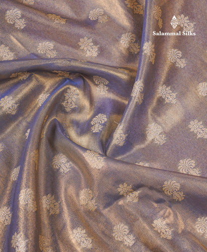 Beautiful Cream Pink Tissue Silk Mix Fancy Saree With Violet Border