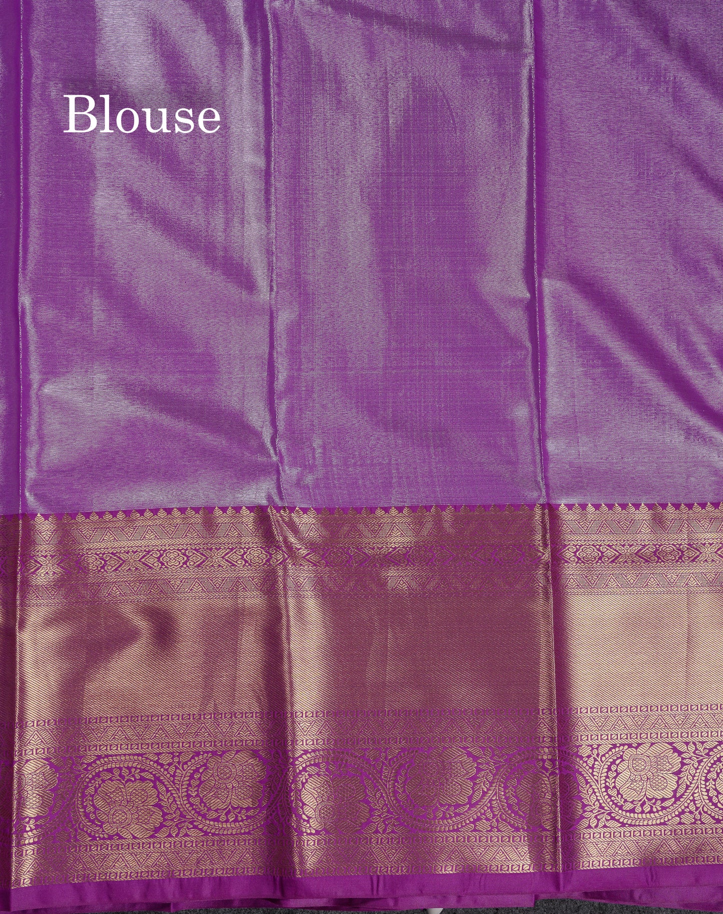 Beautiful Silver Tissue Menakari Work Bridal Semi Silk Saree With Contrast Dark Purple Traditional Evening Morning Border
