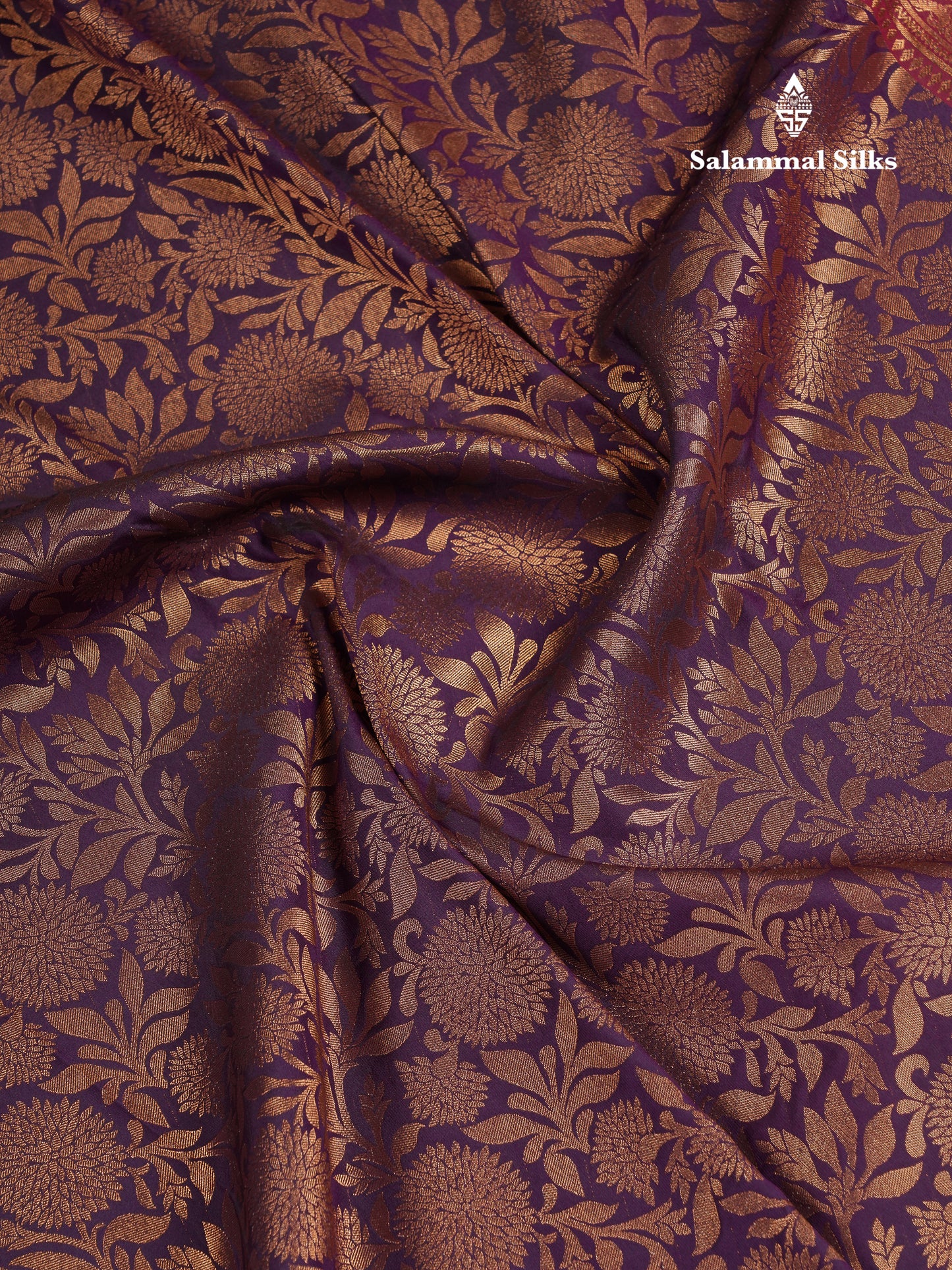 Beautiful Dark Violet Bridal Semi Silk Saree With Contrast Pink Traditional Border