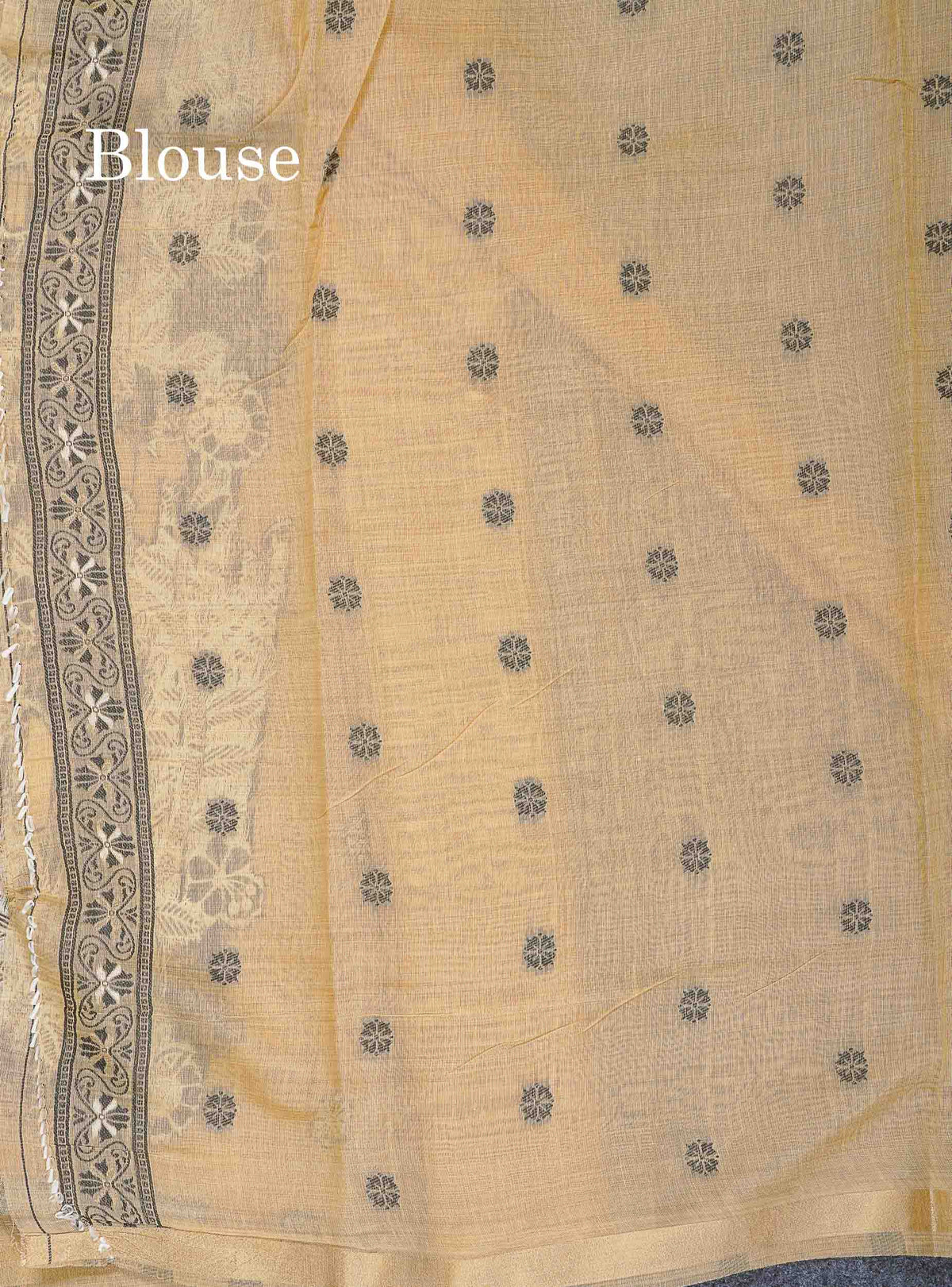 Cotton Mix Saree - Sea Blue Colour Body With Small Ribbon Border