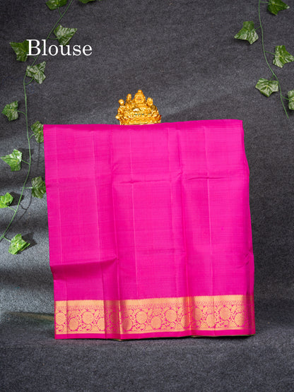 Pure Silk Pattu Pavadai (Saffire Green) With Magenta Pink Blouse 27"
