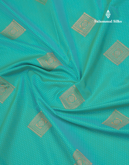 Sapphire Blue Beautiful Semi Silk Saree With Contrast Dark Violet Border