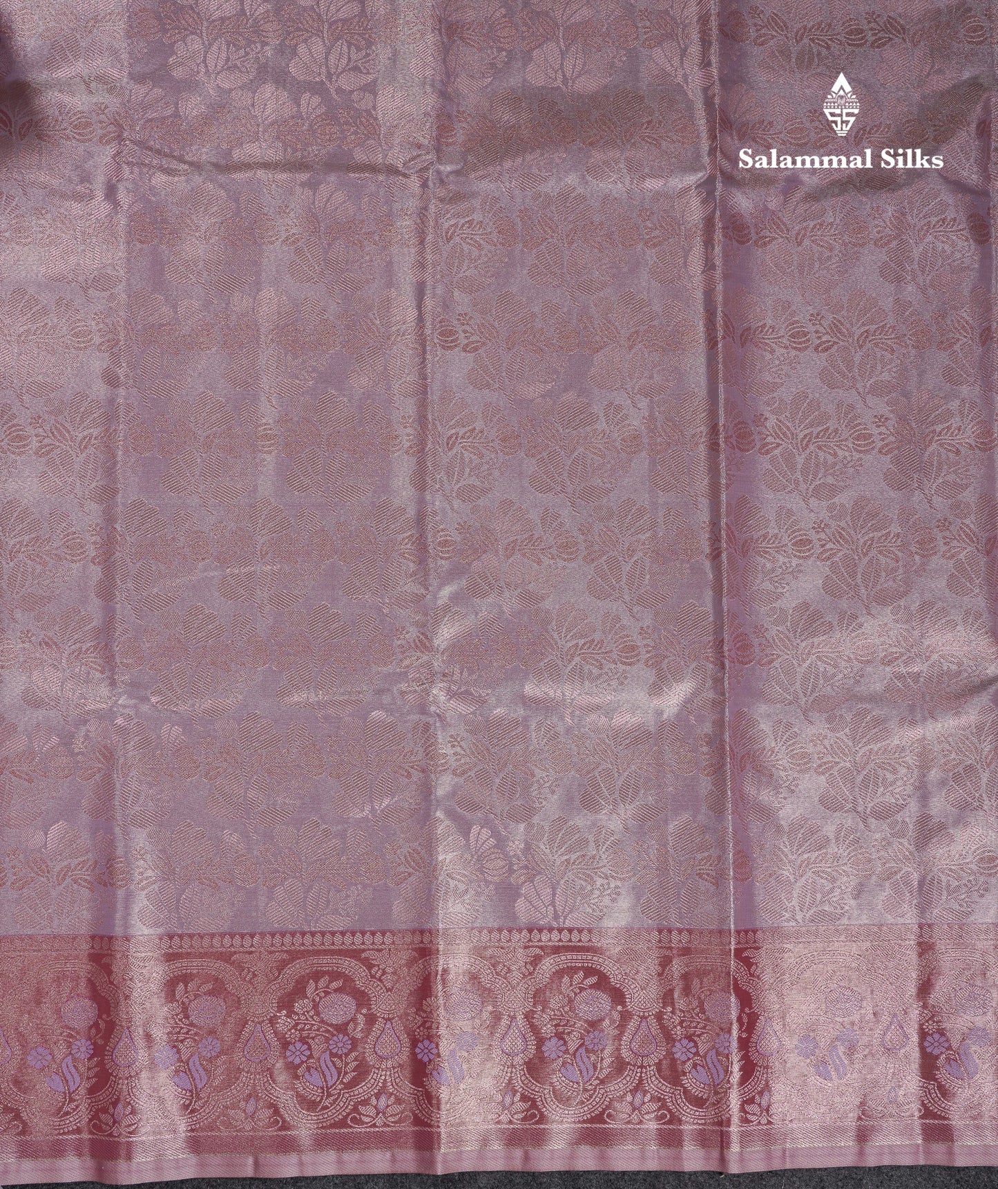 Beautiful Light Lavender Tissue Semi Silk Saree With Contrast Pink Blouse