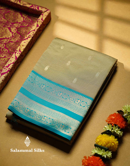 Beautiful Rexona Green Small Semi Silk Fancy Saree With Traditional Bottle Green Border