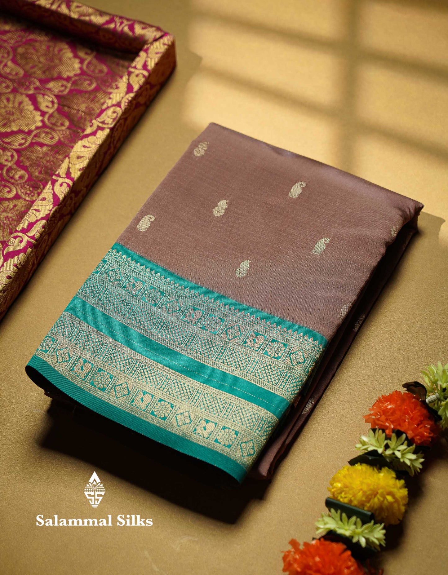 Beautiful Rexona Green Small Semi Silk Fancy Saree With Traditional Bottle Green Border