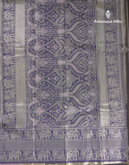 Beautiful Onion Pink Menakari Work Tissue Semi Silk Saree With Contrast Saffire Green Traditional Evening Morning Temple Border