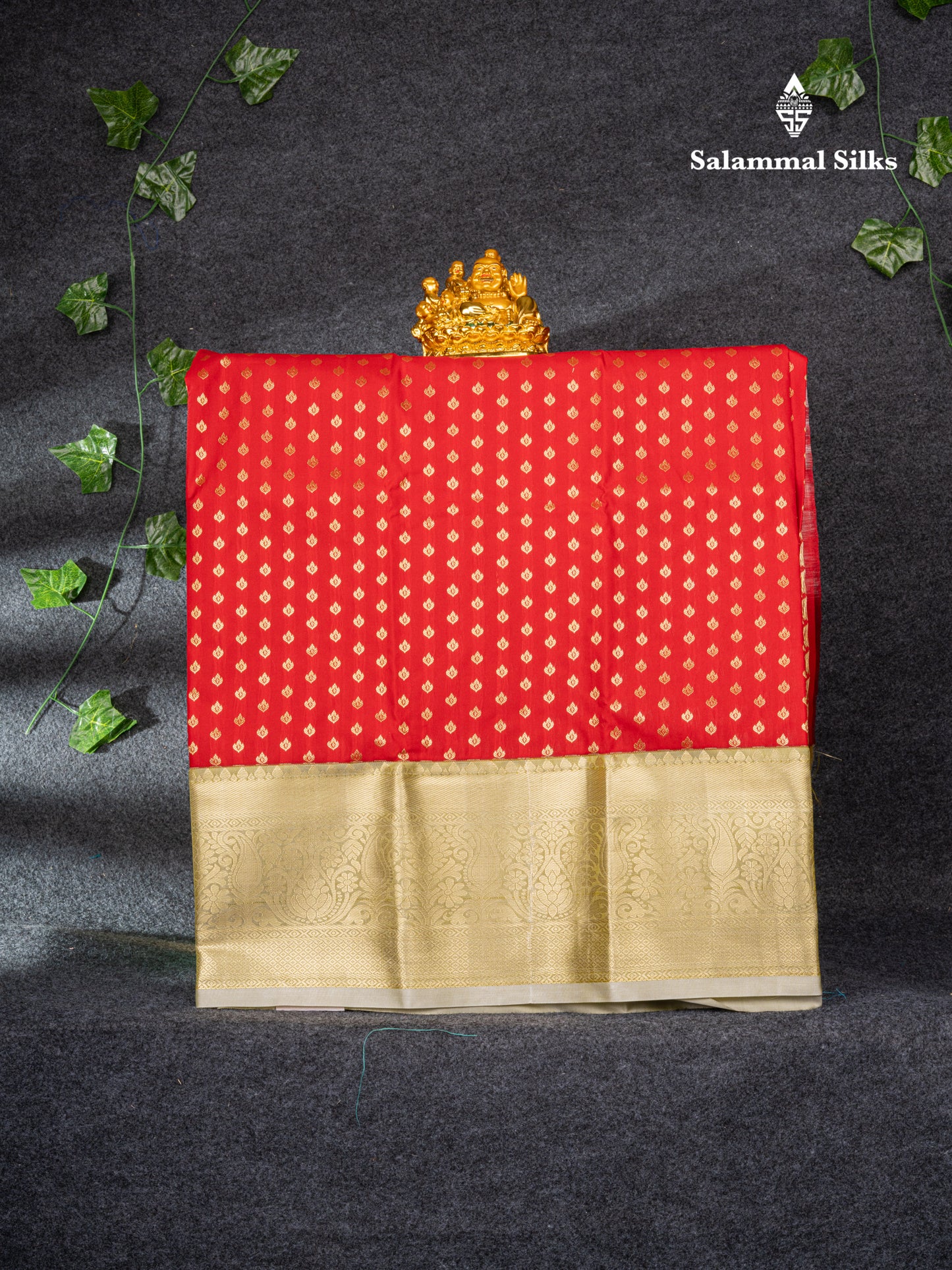 Semi Silk Pattu Pavadai (Red) with Sandal Blouse 26.50"