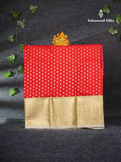 Semi Silk Pattu Pavadai (Red) with Sandal Blouse 26.50"