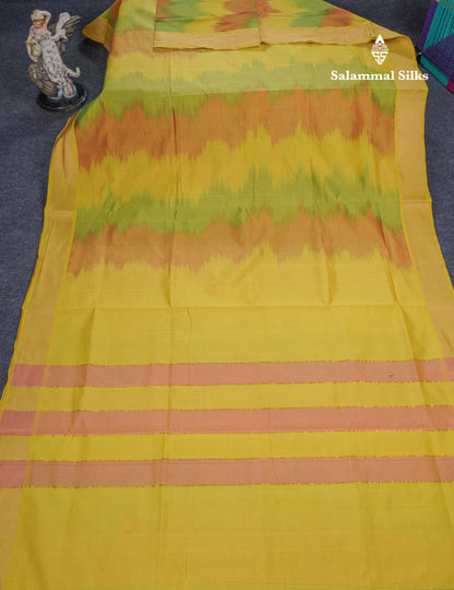 Multicolour Beautiful Semi Silk Cotton Saree With Violet Tissue Border