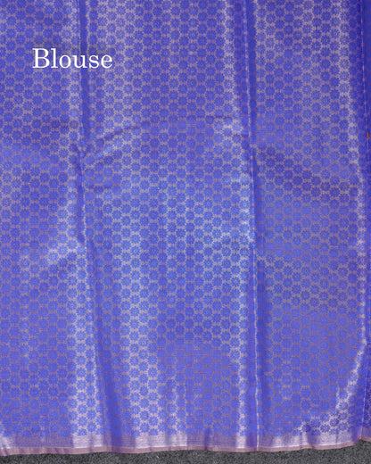Beautiful Light Lavender Tissue Semi Silk Saree With Contrast Pink Blouse