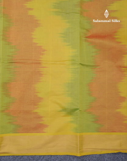 Multicolour Beautiful Semi Silk Cotton Saree With Violet Tissue Border