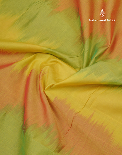 Multicolour Beautiful Semi Silk Cotton Saree With Violet Tissue Border