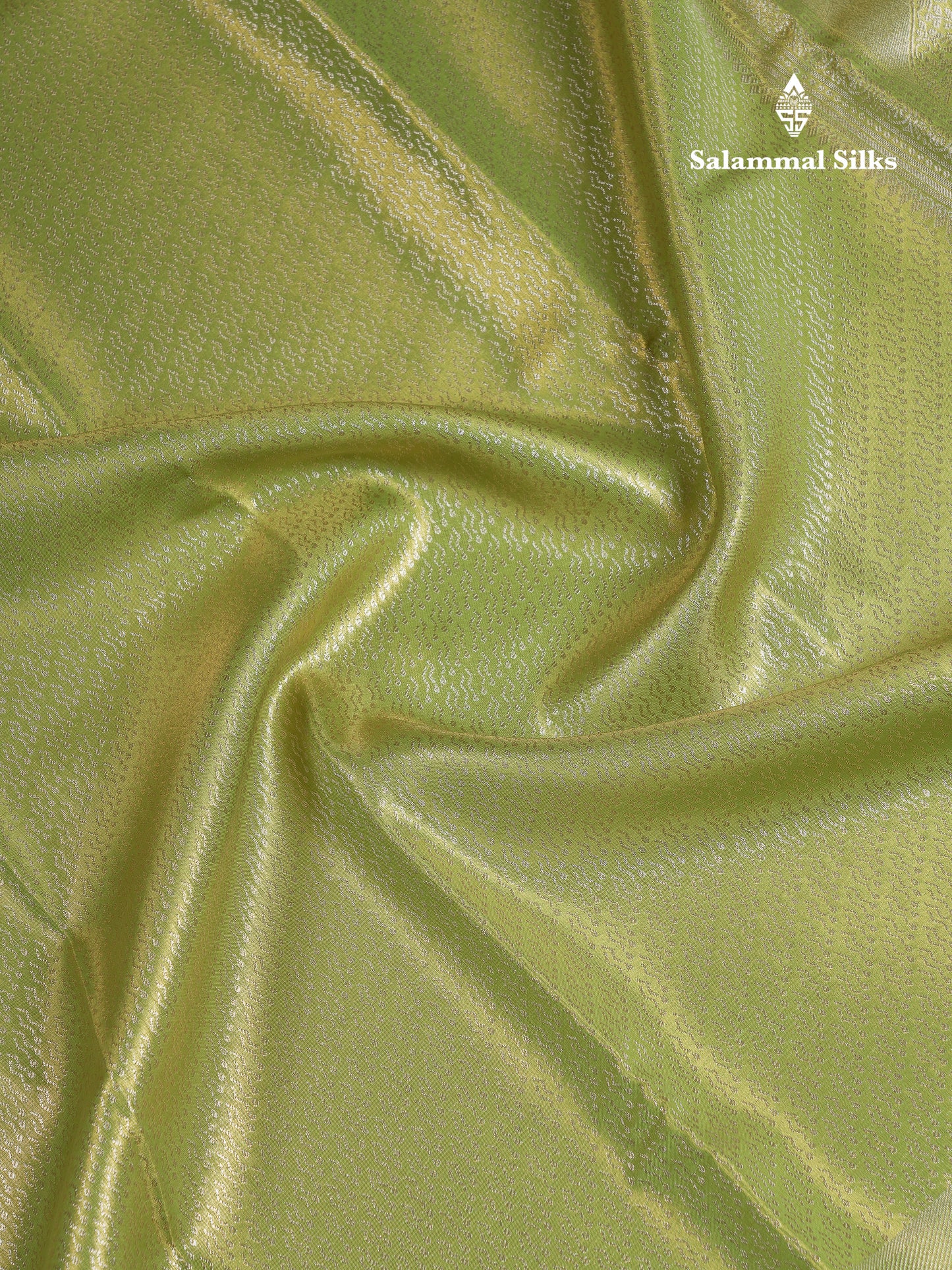 Beautiful Parrot Green Tissue Semi Silk Saree With Fancy Evening Morning Border