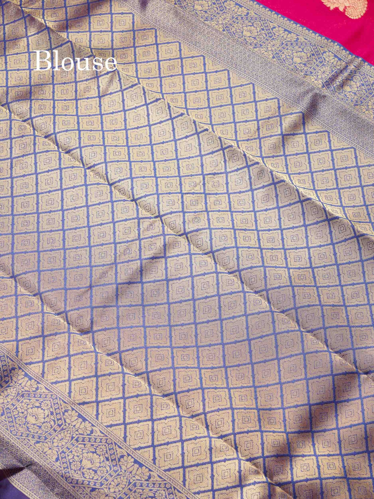Beautiful Royal Blue Ikkat Semi Silk Fancy Saree With Vadamalli Blouse