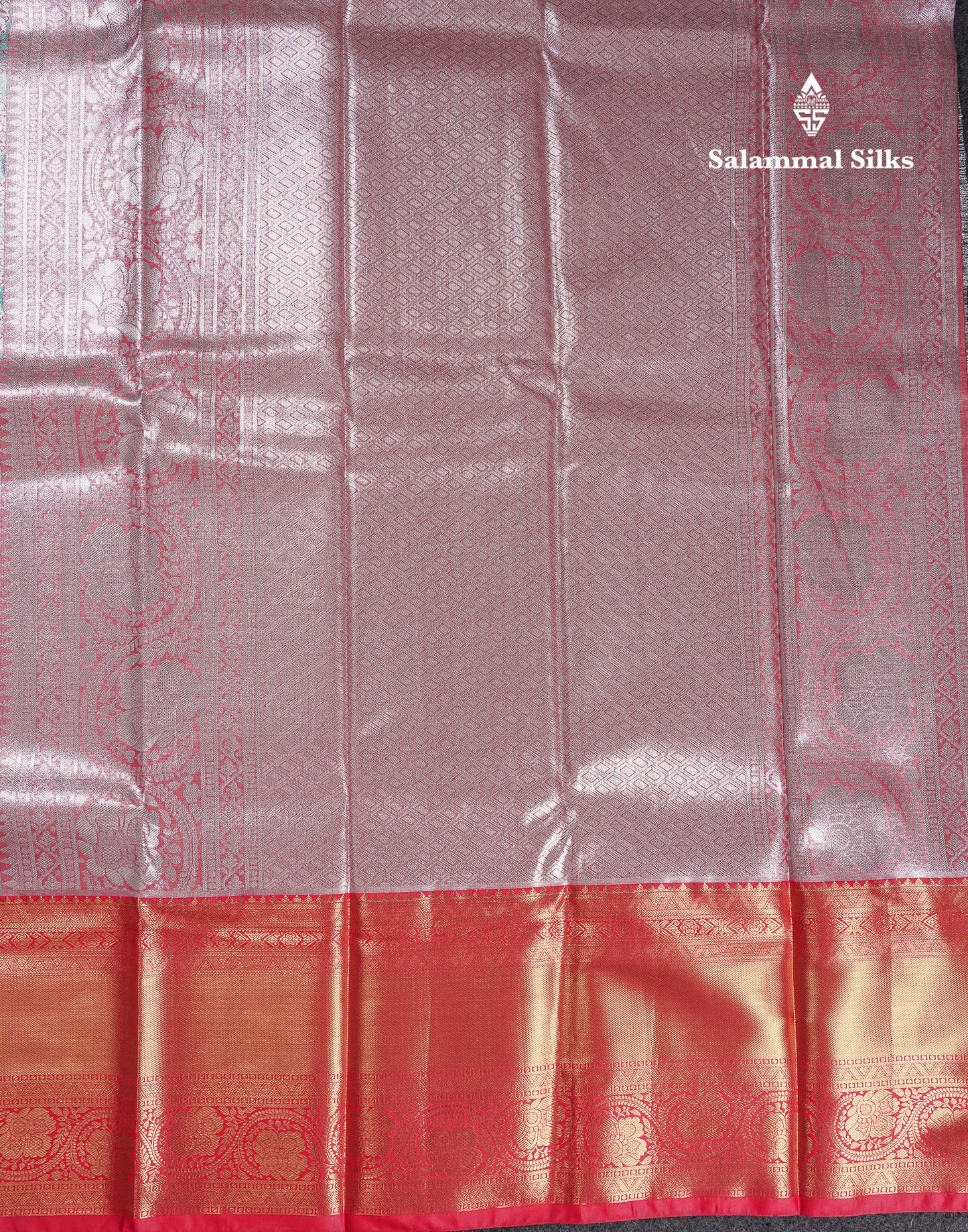 Beautiful Silver Tissue Menakari Work Bridal Semi Silk Saree With Contrast Dark Purple Traditional Evening Morning Border