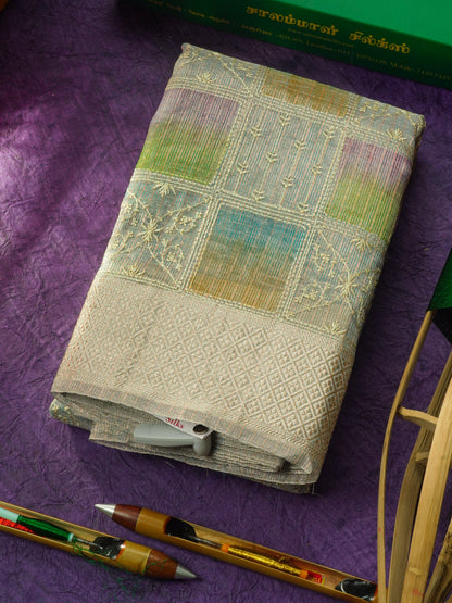 Baby Pink Fancy Tissue Kota Saree With Zari Lines Blouse