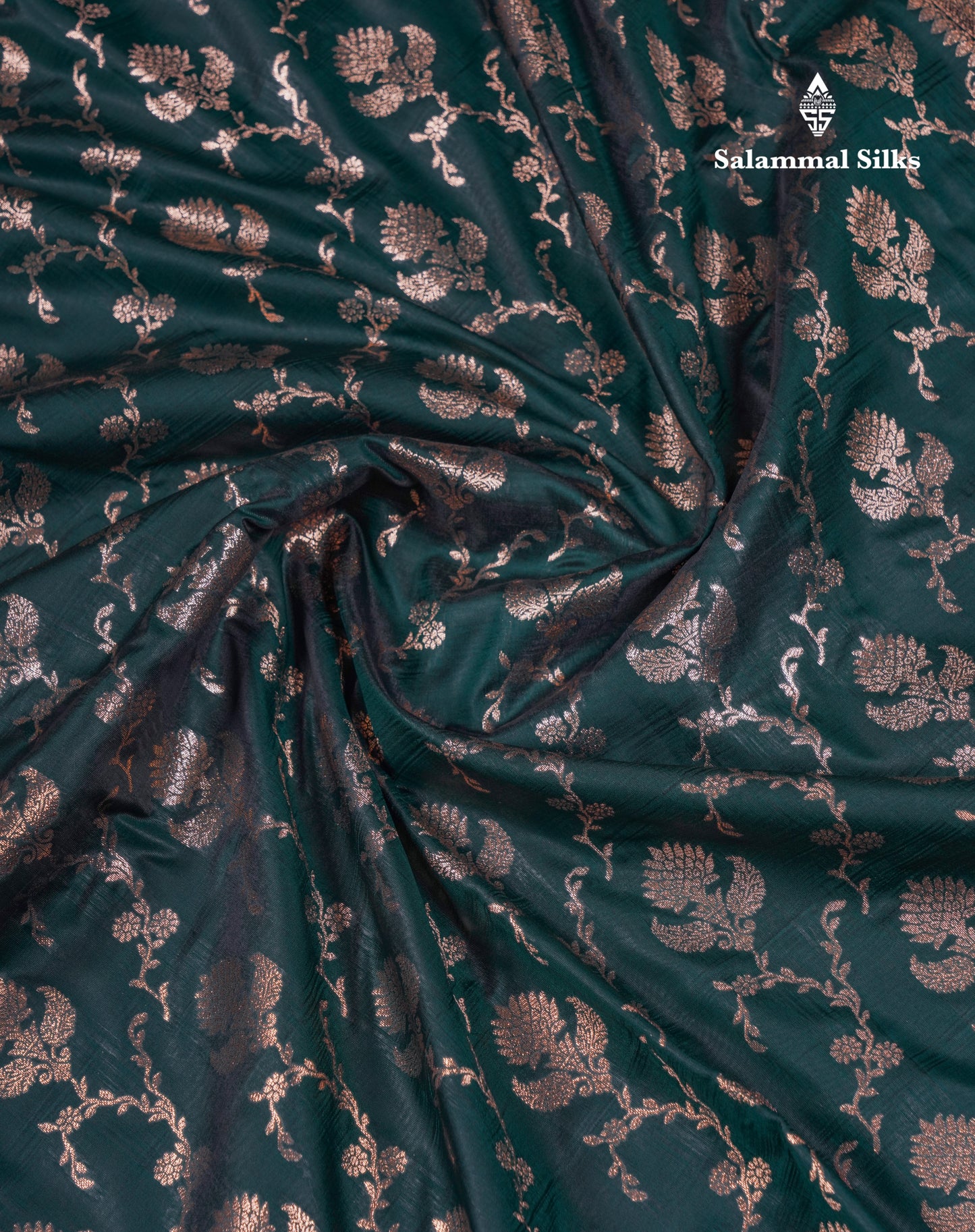 Beautiful Bottle Green Semi Banaras Saree With Fancy Border