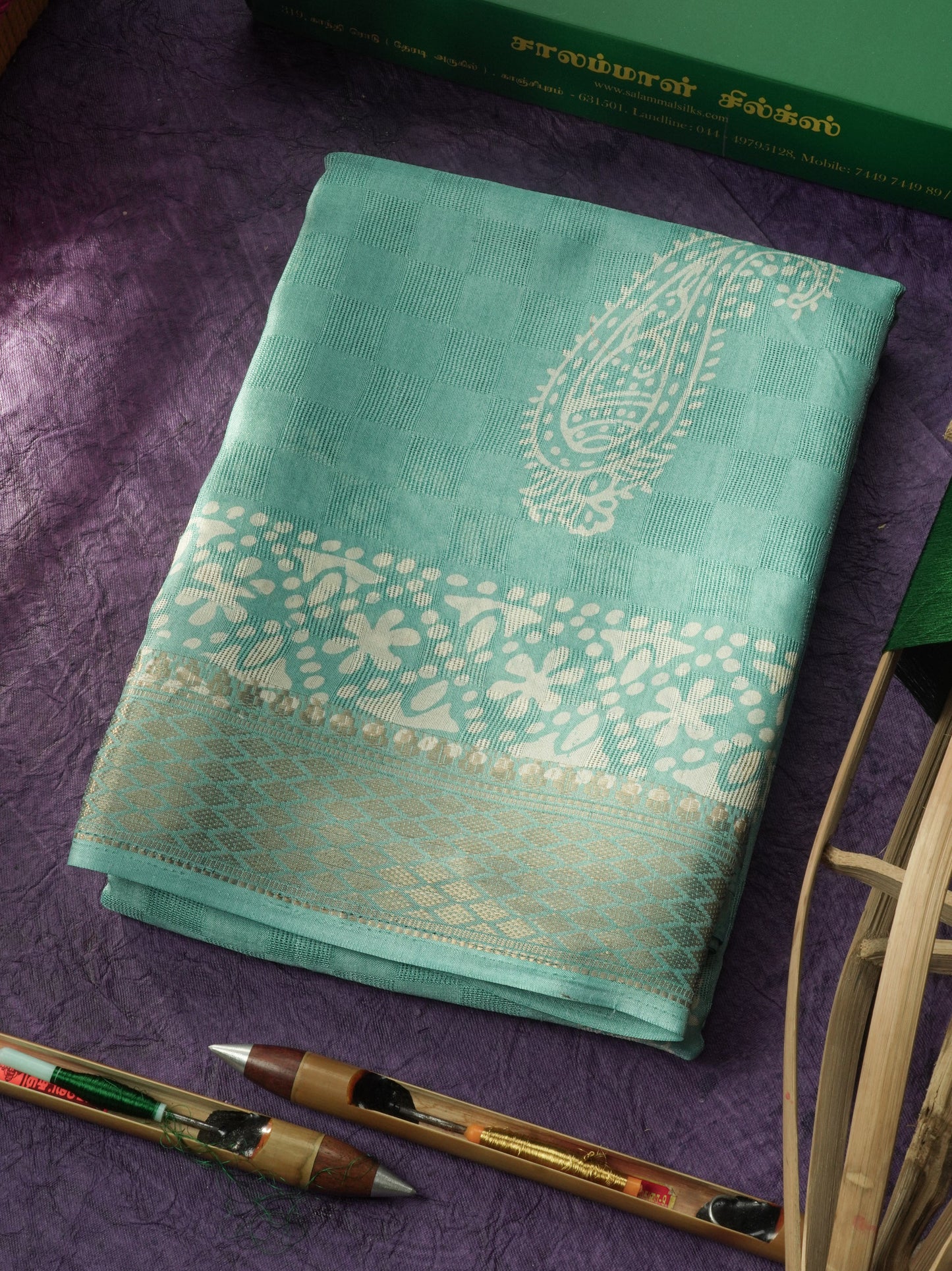 Pastel Violet Semi Dola Fancy Saree Printed Design With Traditional Zari Border