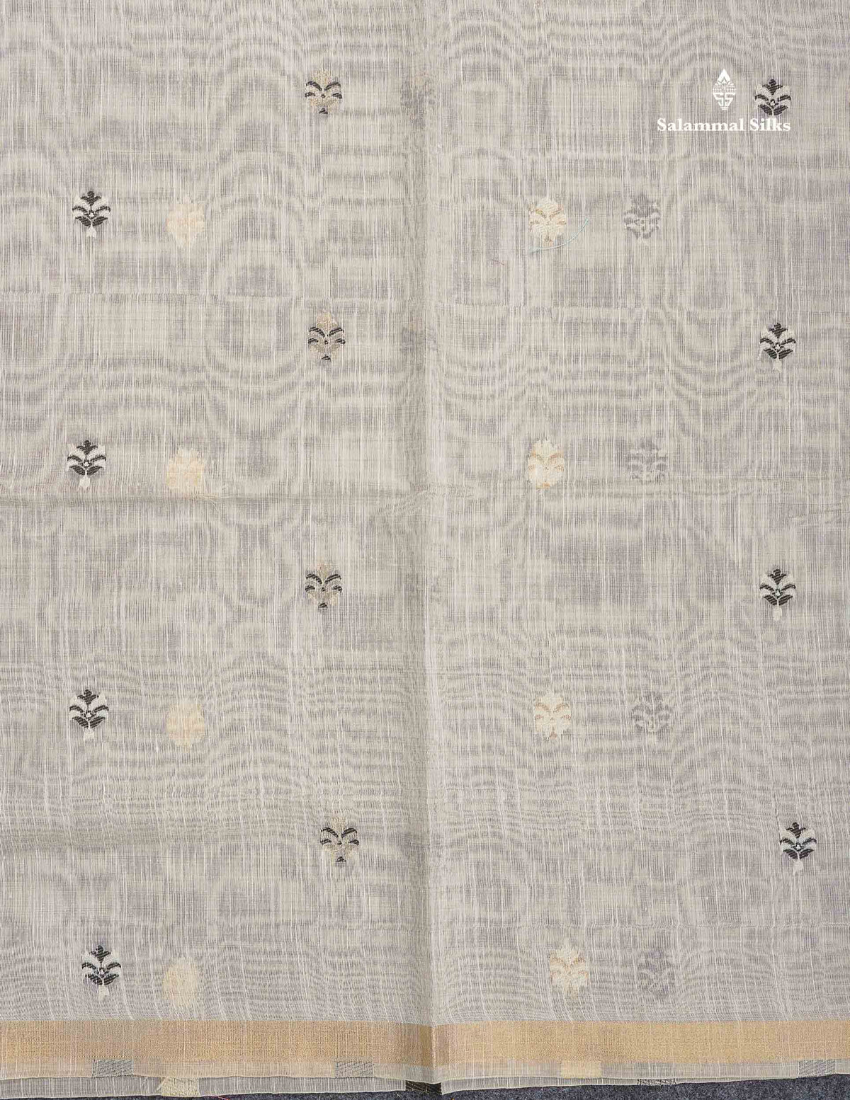 Cotton Mix Saree - Half White Colour Body With Small Ribbon Border