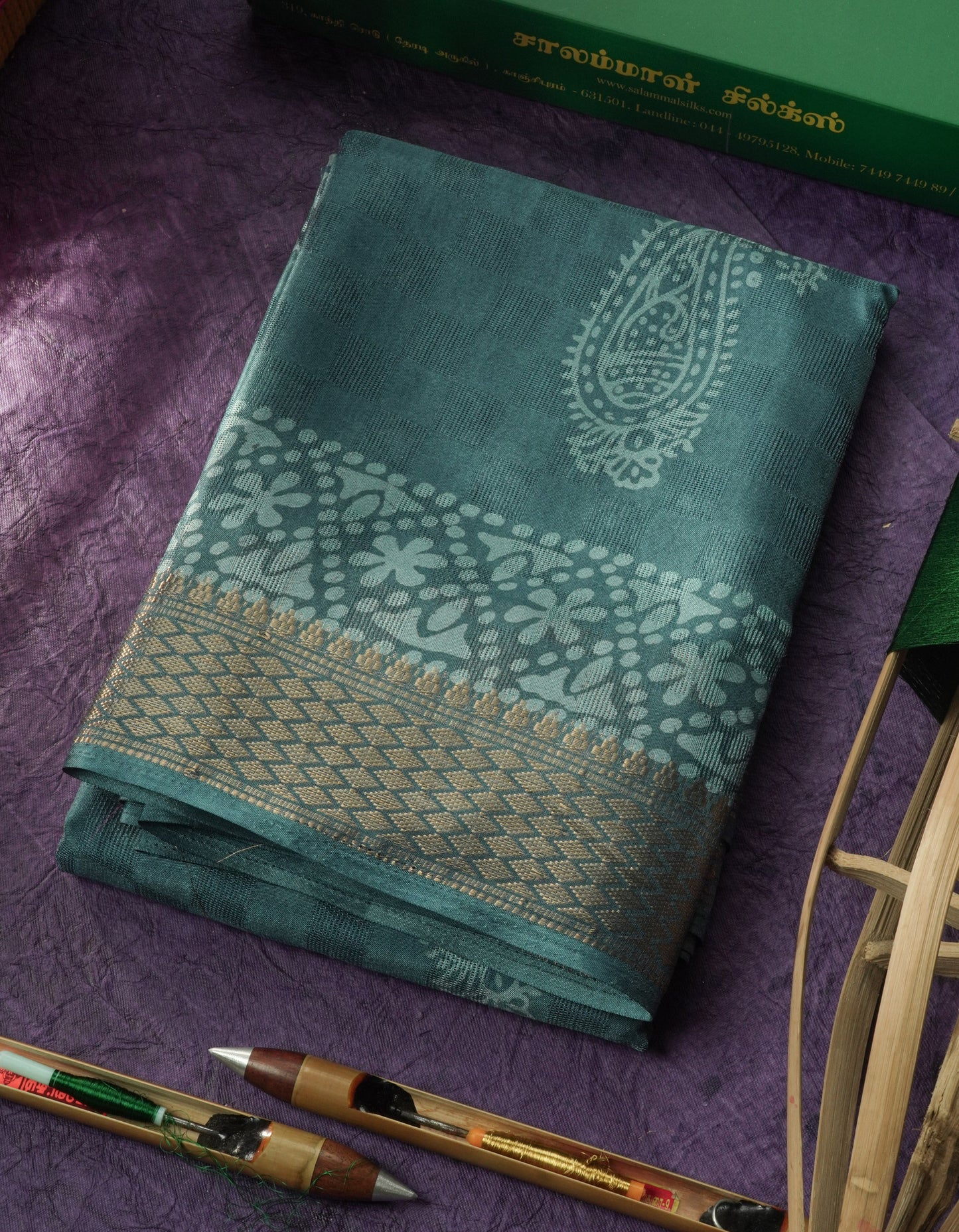 Pastel Violet Semi Dola Fancy Saree Printed Design With Traditional Zari Border