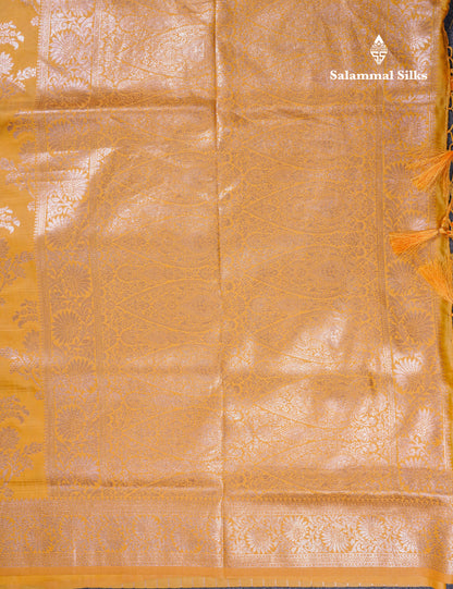 Beautiful Dark Maroon Semi Banaras Saree With Fancy Border