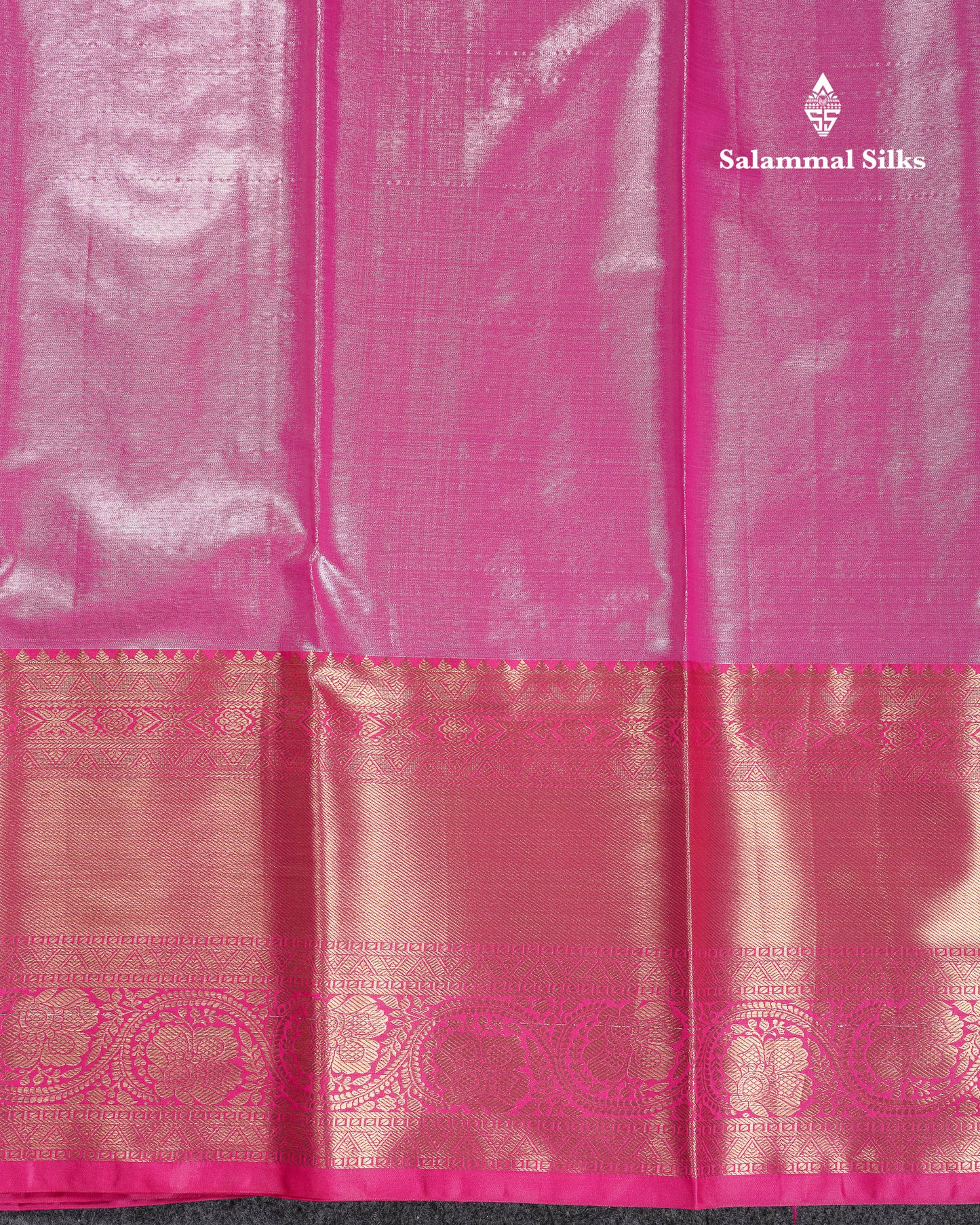 Beautiful Cream Sandal Tissue Semi Silk Saree With Contrast Pink Traditional Evening Morning Border