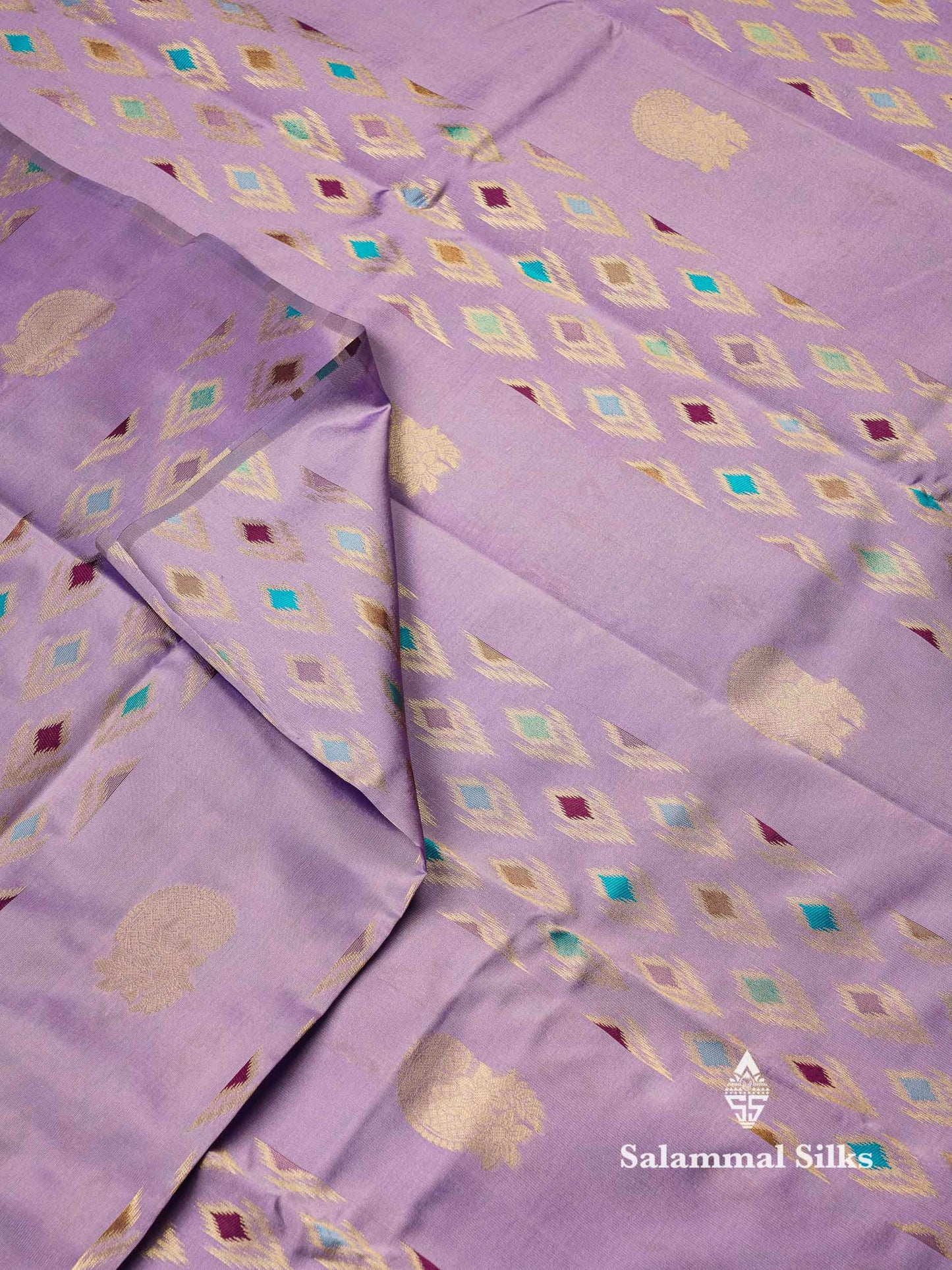 Beautiful Royal Blue Ikkat Semi Silk Fancy Saree With Vadamalli Blouse