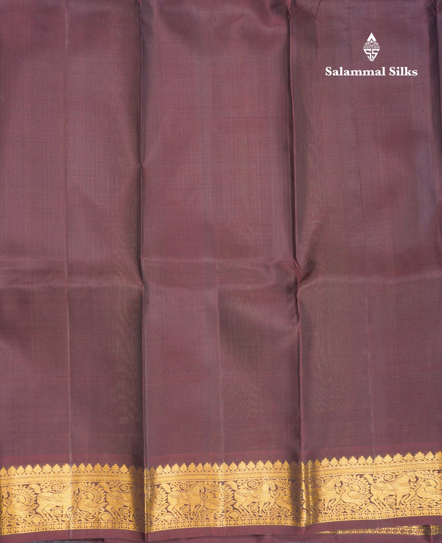 Beautiful Rust Orange Plain Pure Kanjivaram Silk Saree With Dark Brown Traditional Border