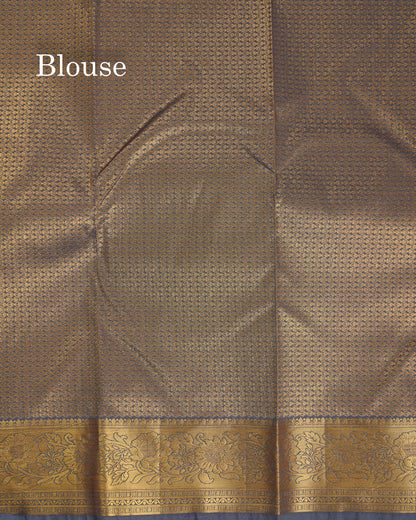 Beautiful Dual Tone Sandal Semi Silk Saree With Contrast Grey Traditional Medium Border