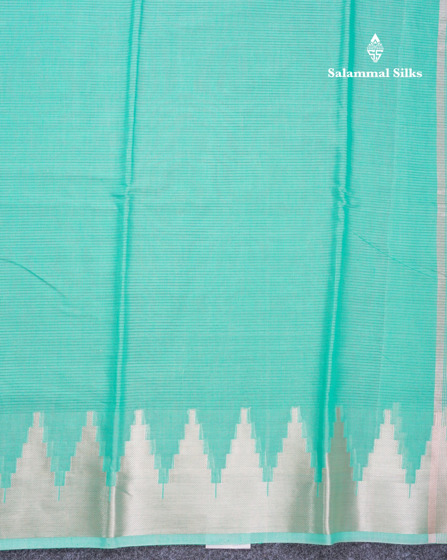 Rexona Beautiful Horizontal Lines Cotton Mix Fancy Saree With Silver Zari Temple Border