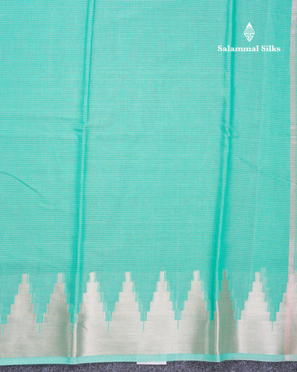 Rexona Beautiful Horizontal Lines Cotton Mix Fancy Saree With Silver Zari Temple Border