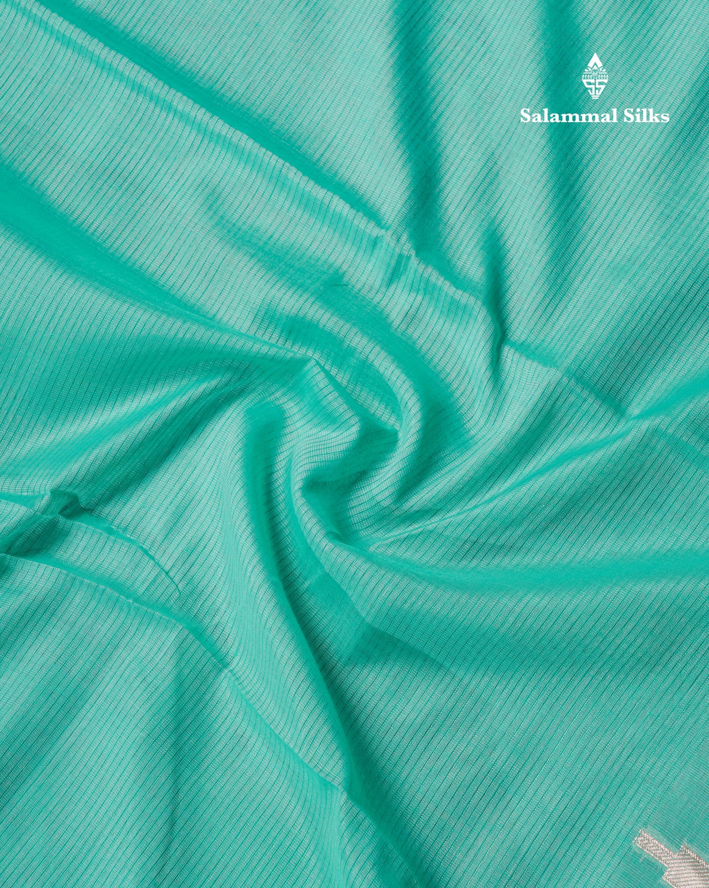 Rexona Beautiful Horizontal Lines Cotton Mix Fancy Saree With Silver Zari Temple Border