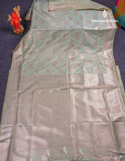 Beautiful Dark Maroon Semi Banaras Saree With Fancy Border