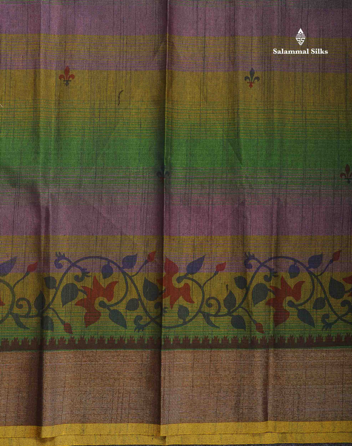 Cotton Mix Saree - Pinkish Orange Colour Body With Fancy Border