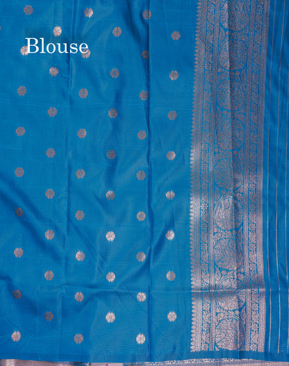 Beautiful Bottle Green Semi Banaras Saree With Fancy Border
