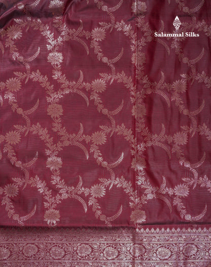 Beautiful Peacock Green Semi Banaras Saree With Fancy Border