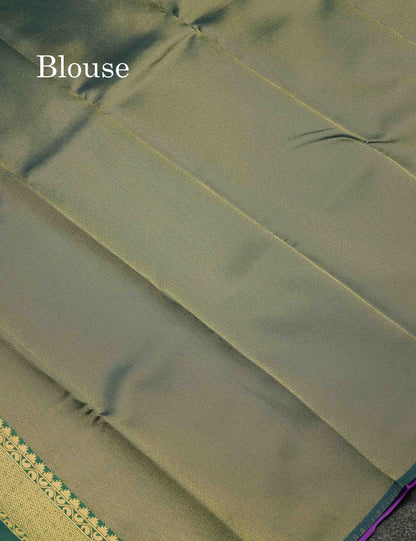 Beautiful Lavender Ikkat And Buttas Semi Silk Fancy Saree With Violet Blouse